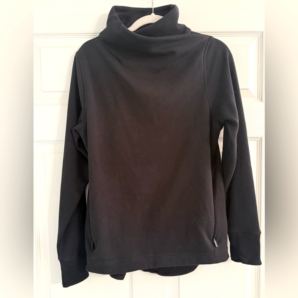 Athleta lined black sweatshirt with funnel neck.  Size M
